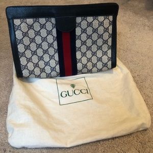 Gucci Navy Clutch Makeup Bag